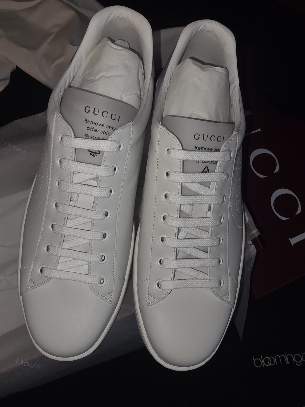 Authentic Gucci Ace Interlocking G White Low Sneaker / Men Size 12.5